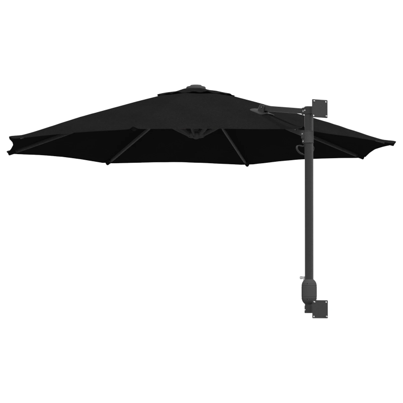 vidaXL Dārza parasols Melna 248 x 248 x 148 cm Poliesters un tērauds