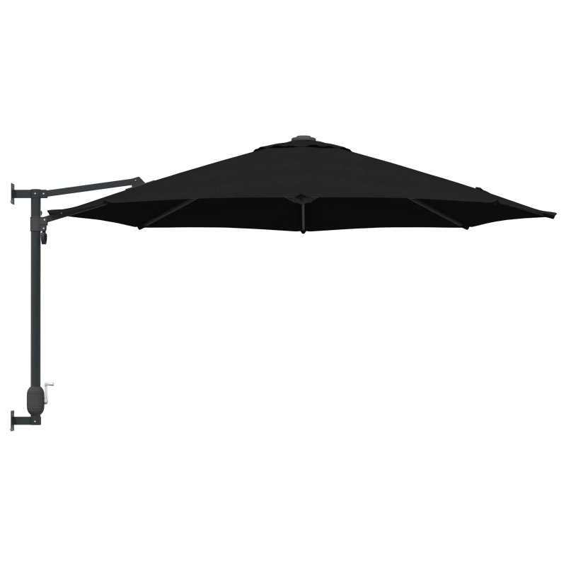 vidaXL Dārza parasols Melna 248 x 248 x 148 cm Poliesters un tērauds