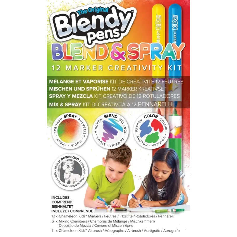 BLENDY PENS Marķieru komplekts Sapludini un izsmidzini 12 gab.