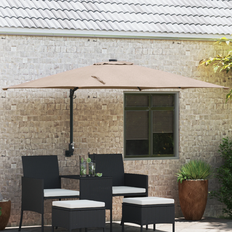 vidaXL Dārza parasols Pelēkbrūna 248,5 x 247,5 x 160 cm