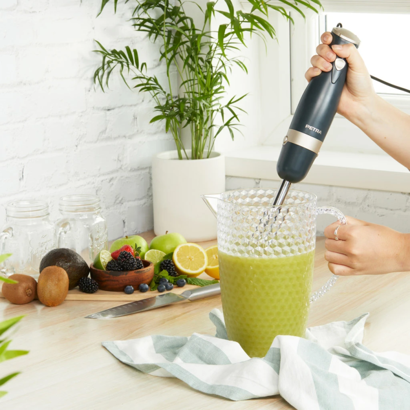 Petra PT5612BGRYVDE Hand blender blue grey-soft gold