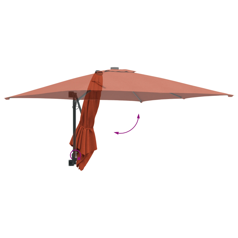 vidaXL Dārza parasols Sarkanbrūns 248,5 x 247,5 x 160 cm