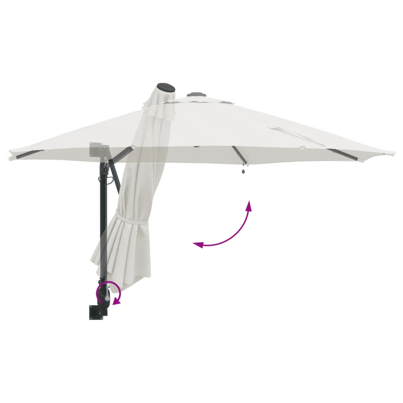 vidaXL Dārza parasols Smilšu 248 x 248 x 148 cm Poliesters un tērauds