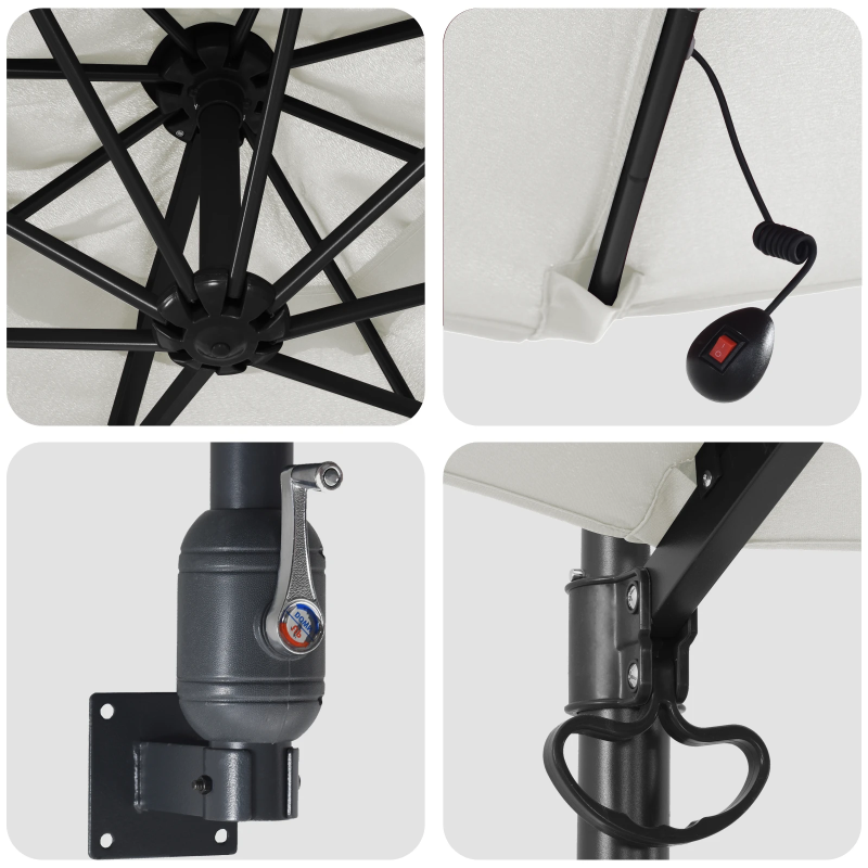 vidaXL Dārza parasols Smilšu 248 x 248 x 148 cm Poliesters un tērauds