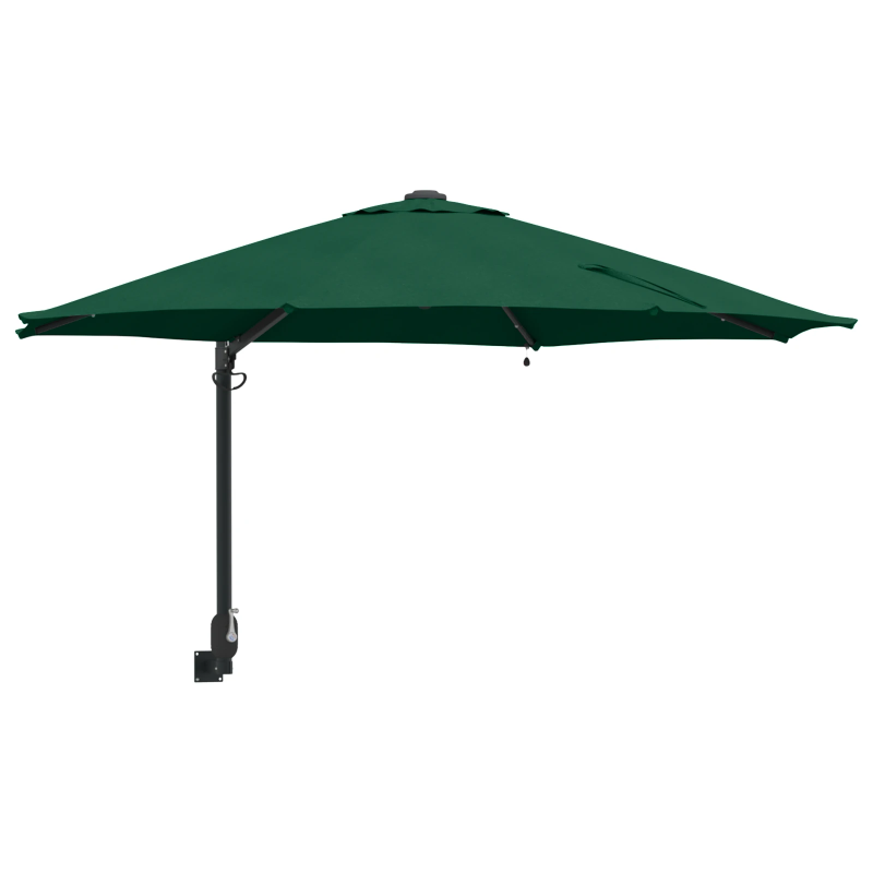 vidaXL Dārza parasols Zaļa 248 x 248 x 148 cm Poliesters un tērauds