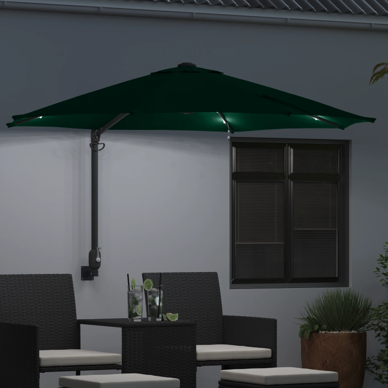 vidaXL Dārza parasols Zaļa 248 x 248 x 148 cm Poliesters un tērauds