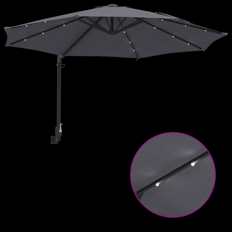 vidaXL Dārza parasols Antracīts 248 x 248 x 148 cm