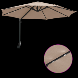 vidaXL Dārza parasols Pelēkbrūna 248 x 248 x 148 cm