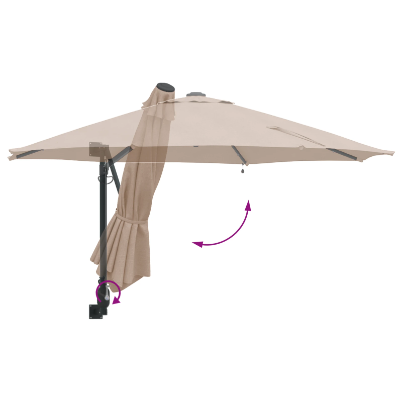 vidaXL Dārza parasols Pelēkbrūna 248 x 248 x 148 cm