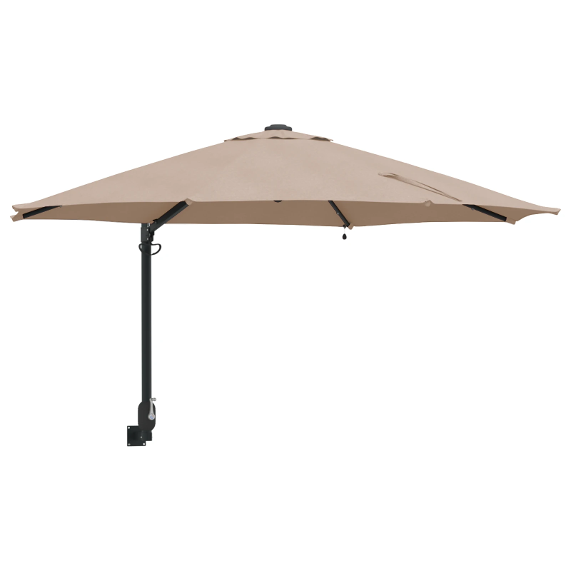 vidaXL Dārza parasols Pelēkbrūna 248 x 248 x 148 cm