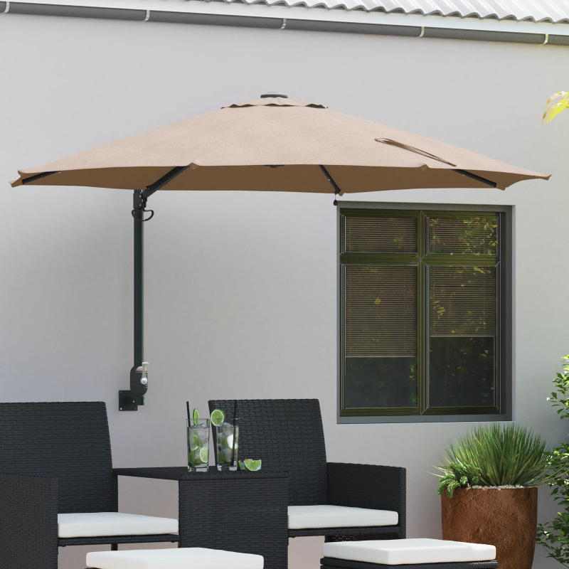 vidaXL Dārza parasols Pelēkbrūna 248 x 248 x 148 cm
