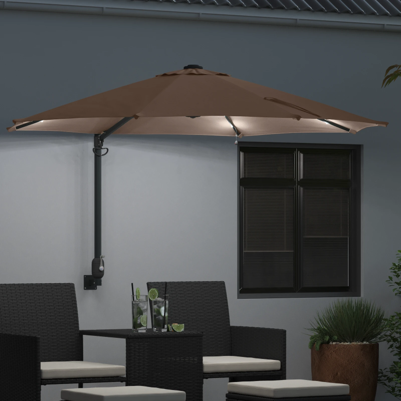 vidaXL Dārza parasols Pelēkbrūna 248 x 248 x 148 cm