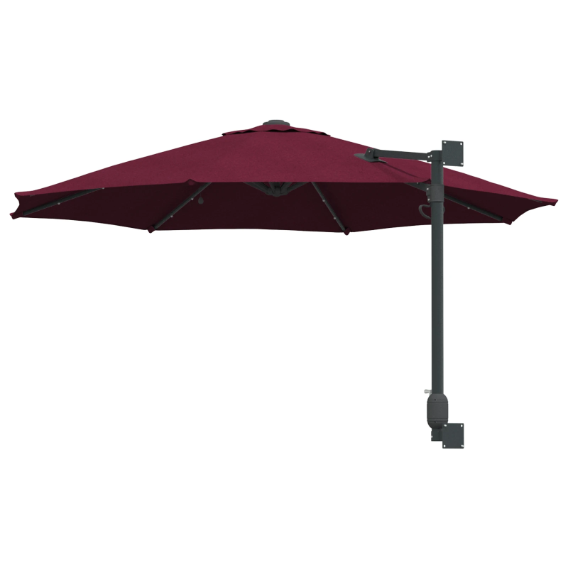 vidaXL Dārza parasols Bordo sarkans 248 x 248 x 148 cm