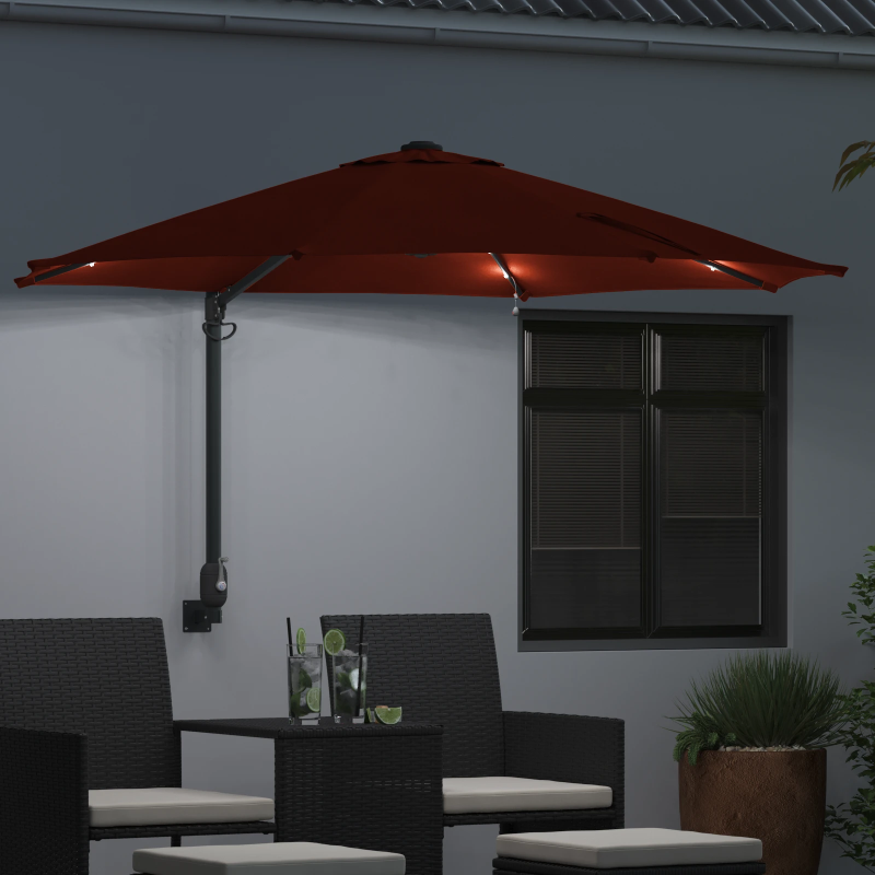 vidaXL Dārza parasols Sarkanbrūns 248 x 248 x 148 cm