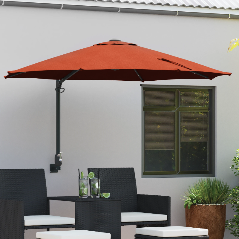 vidaXL Dārza parasols Sarkanbrūns 248 x 248 x 148 cm
