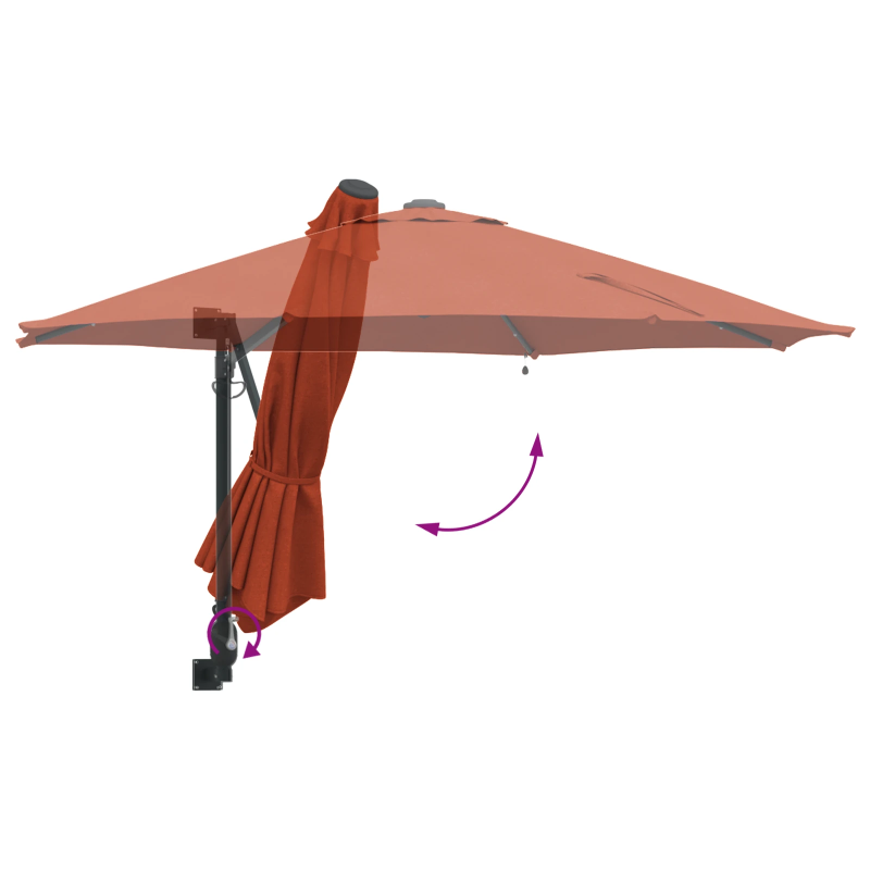 vidaXL Dārza parasols Sarkanbrūns 248 x 248 x 148 cm