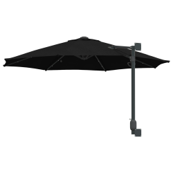vidaXL Dārza parasols Melna 248 x 248 x 148 cm Poliesters un tērauds