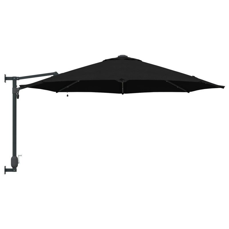 vidaXL Dārza parasols Melna 248 x 248 x 148 cm Poliesters un tērauds