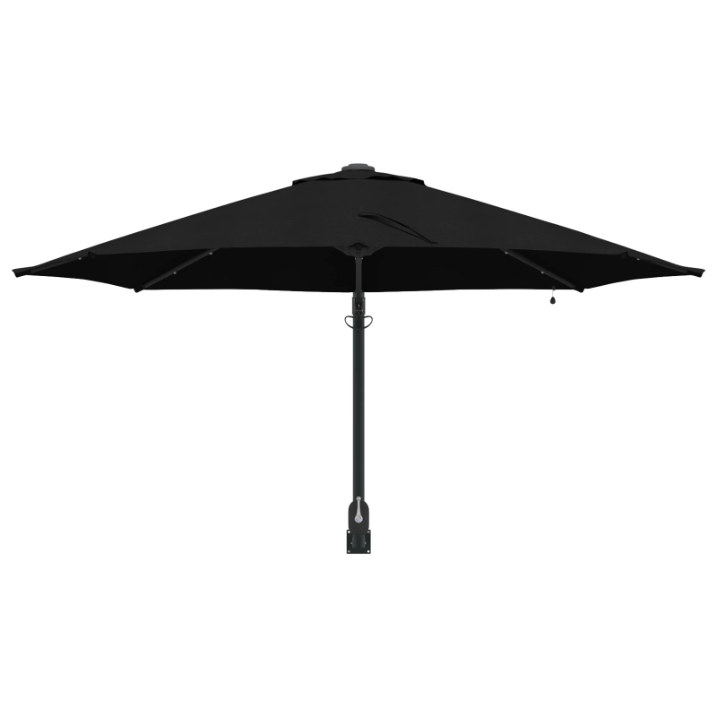 vidaXL Dārza parasols Melna 248 x 248 x 148 cm Poliesters un tērauds