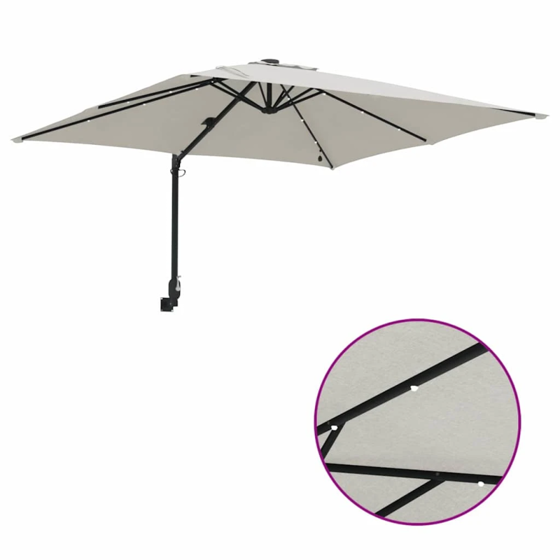 vidaXL Dārza parasols Smilšu 248,5 x 247,5 x 160 cm