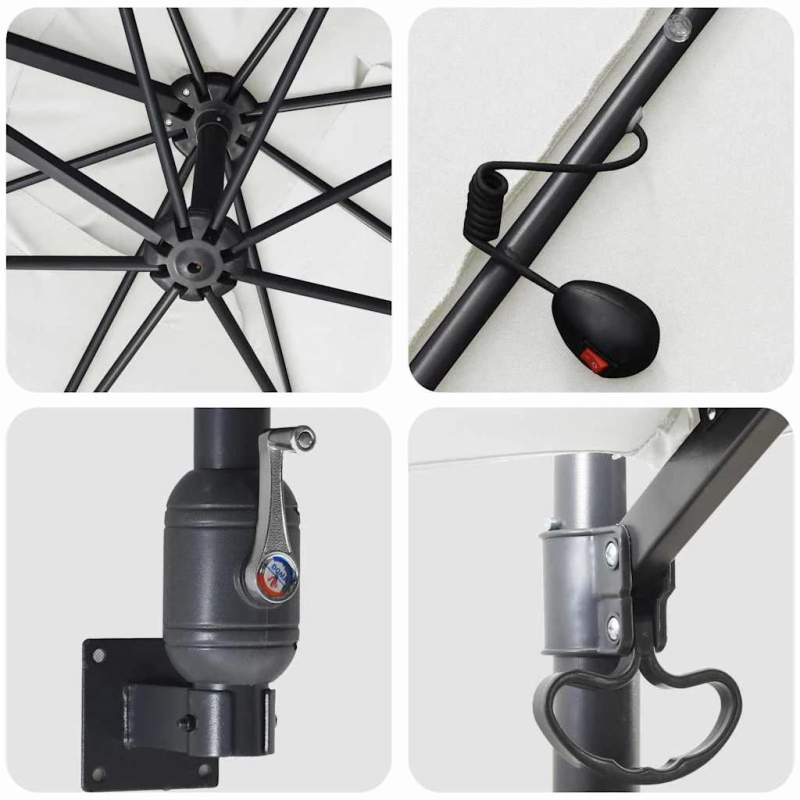 vidaXL Dārza parasols Smilšu 248,5 x 247,5 x 160 cm