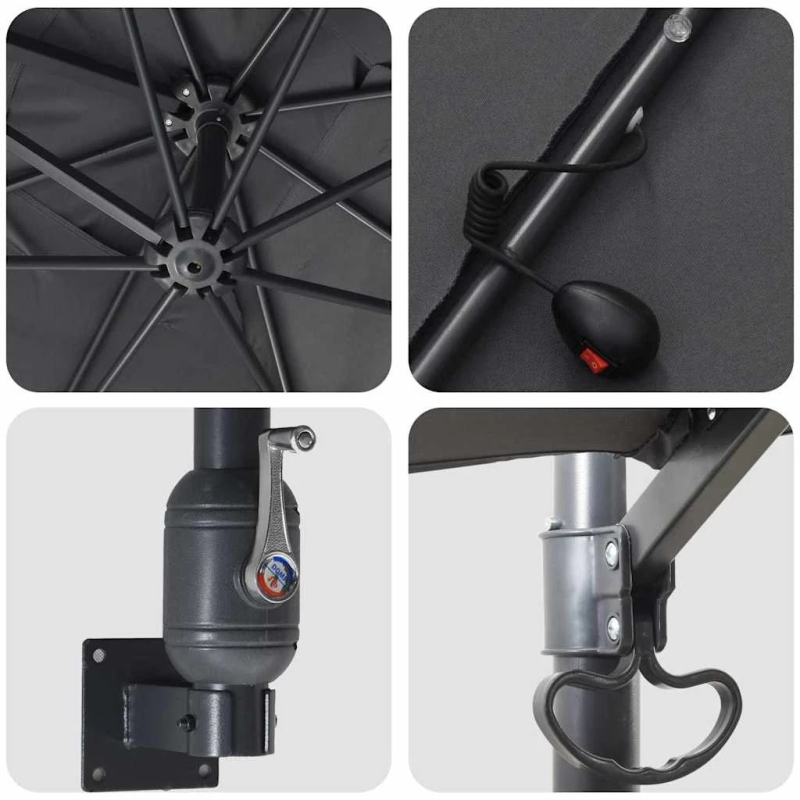 vidaXL Dārza parasols Antracīts 248,5 x 247,5 x 160 cm