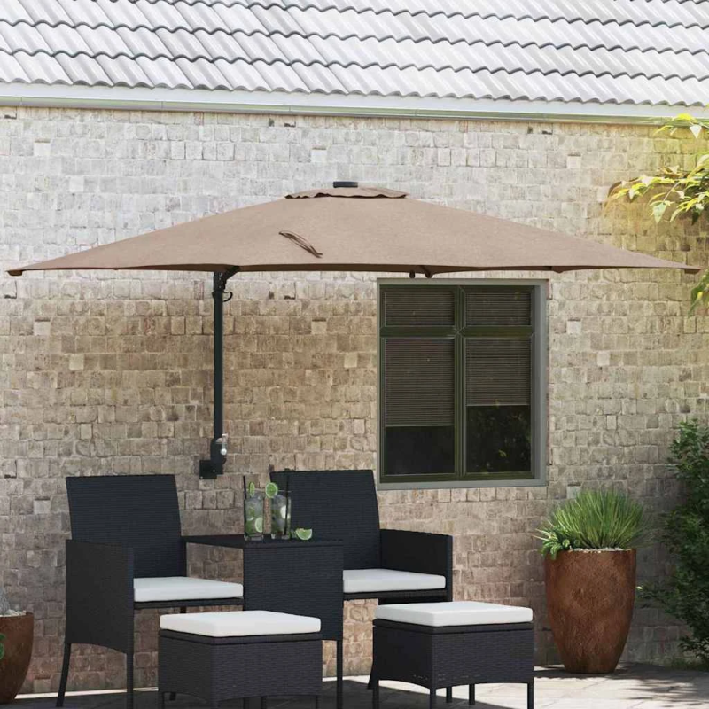 vidaXL Dārza parasols Pelēkbrūna 248,5 x 247,5 x 160 cm