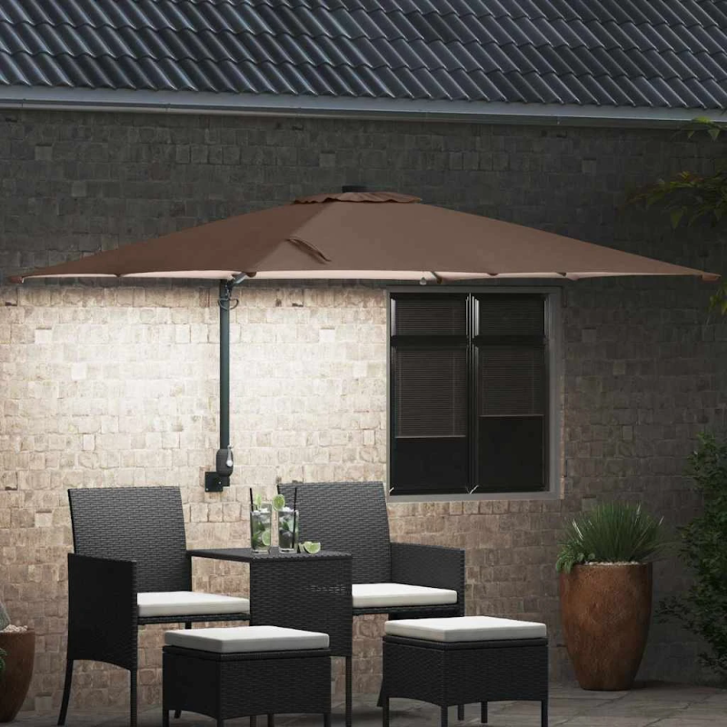vidaXL Dārza parasols Pelēkbrūna 248,5 x 247,5 x 160 cm