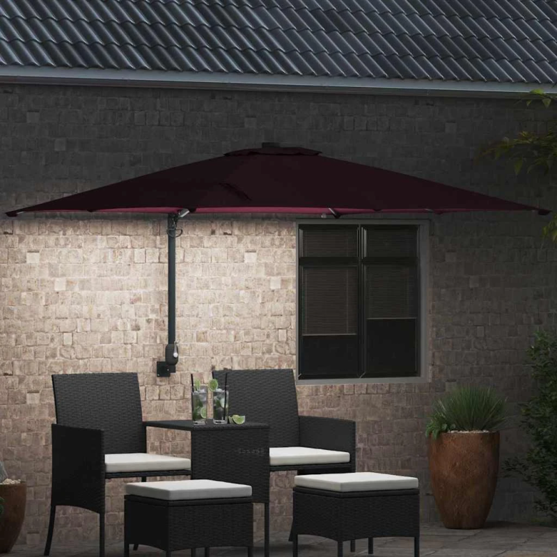 vidaXL Dārza parasols Bordo sarkans 248,5 x 247,5 x 160 cm