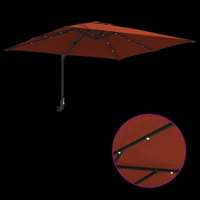 vidaXL Dārza parasols Sarkanbrūns 248,5 x 247,5 x 160 cm