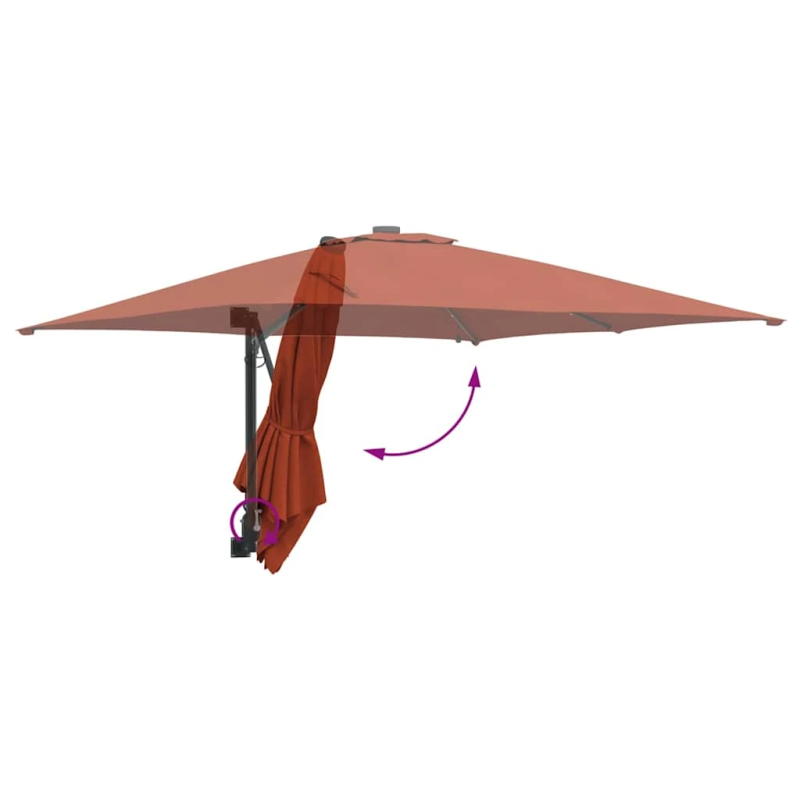 vidaXL Dārza parasols Sarkanbrūns 248,5 x 247,5 x 160 cm