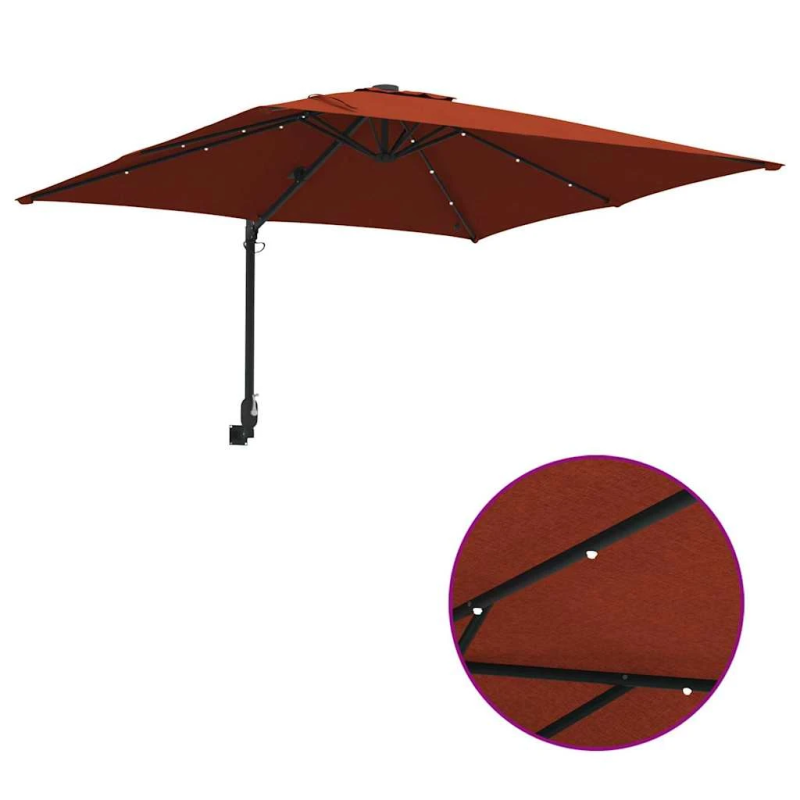 vidaXL Dārza parasols Sarkanbrūns 248,5 x 247,5 x 160 cm