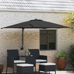 vidaXL Dārza parasols Melna 248,5 x 247,5 x 160 cm