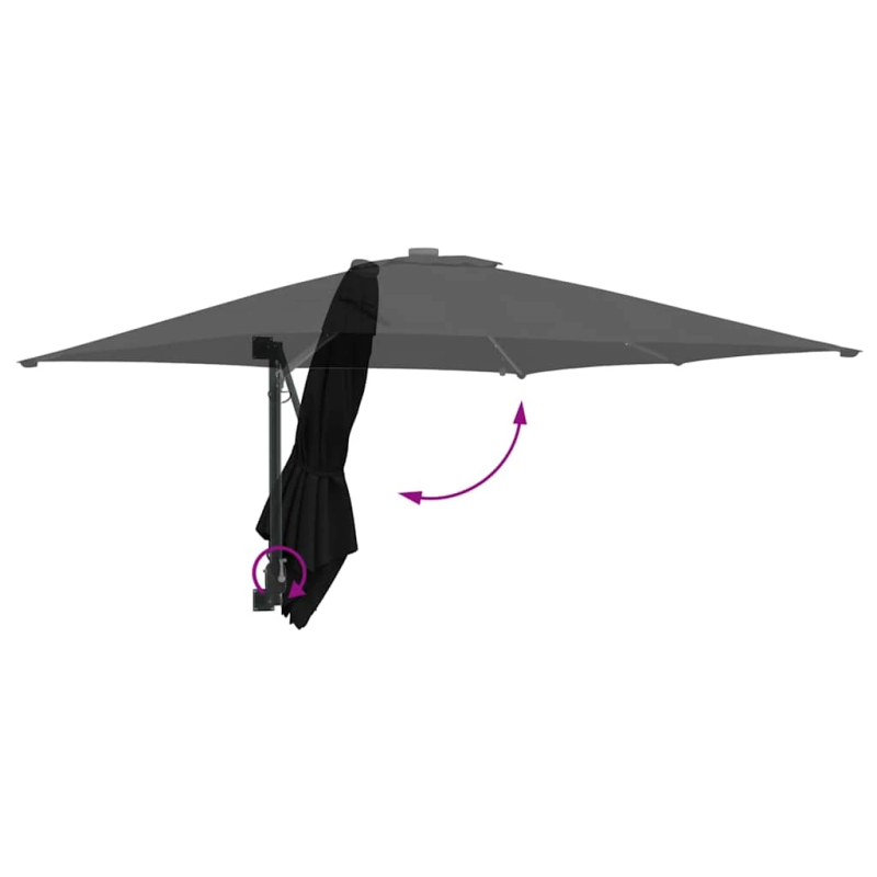 vidaXL Dārza parasols Melna 248,5 x 247,5 x 160 cm