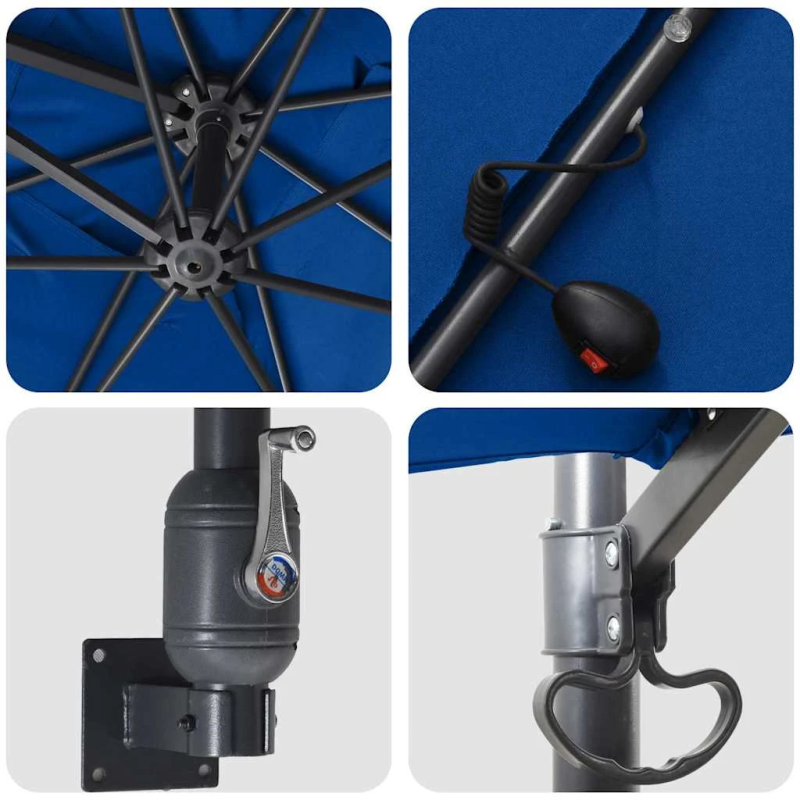 vidaXL Dārza parasols Azurblau 248,5 x 247,5 x 160 cm