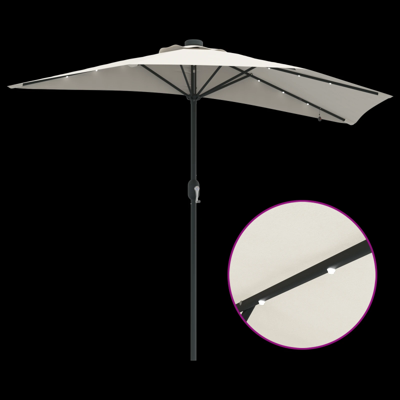 vidaXL Dārza parasols Smilšu 294 x 150 x 223 cm audums