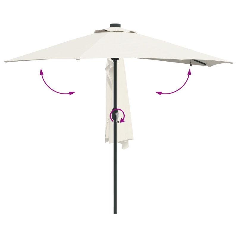vidaXL Dārza parasols Smilšu 294 x 150 x 223 cm audums