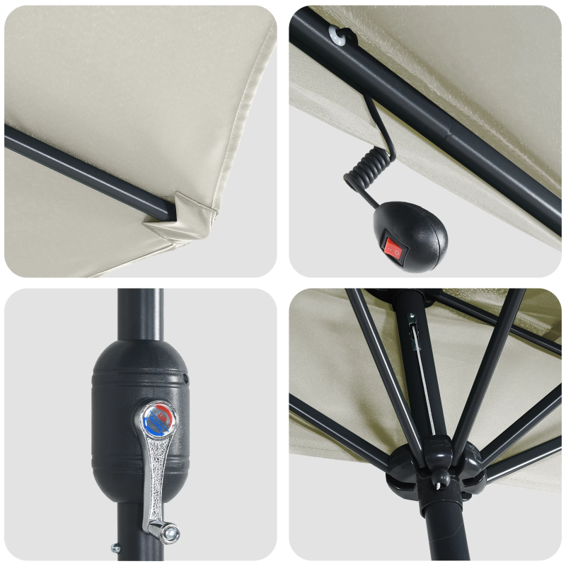 vidaXL Dārza parasols Smilšu 294 x 150 x 223 cm audums