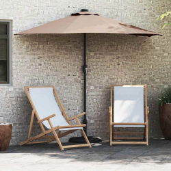vidaXL Dārza parasols Pelēkbrūna 294 x 150 x 223 cm audums