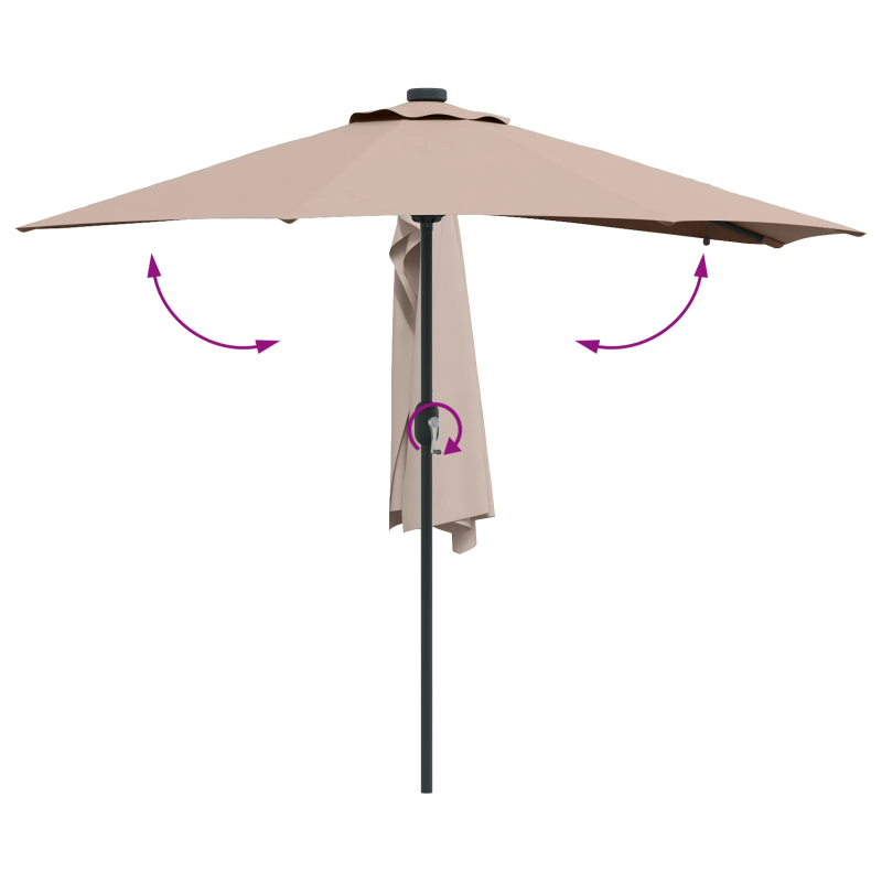 vidaXL Dārza parasols Pelēkbrūna 294 x 150 x 223 cm audums