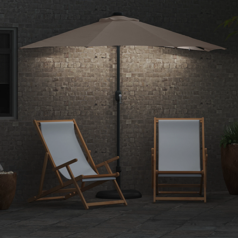 vidaXL Dārza parasols Pelēkbrūna 294 x 150 x 223 cm audums
