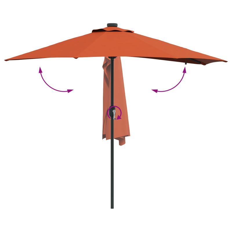 vidaXL Dārza parasols Sarkanbrūns 294 x 150 x 223 cm audums