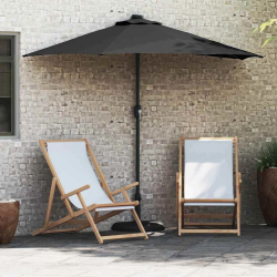 vidaXL Dārza parasols Melna 294 x 150 x 223 cm audums