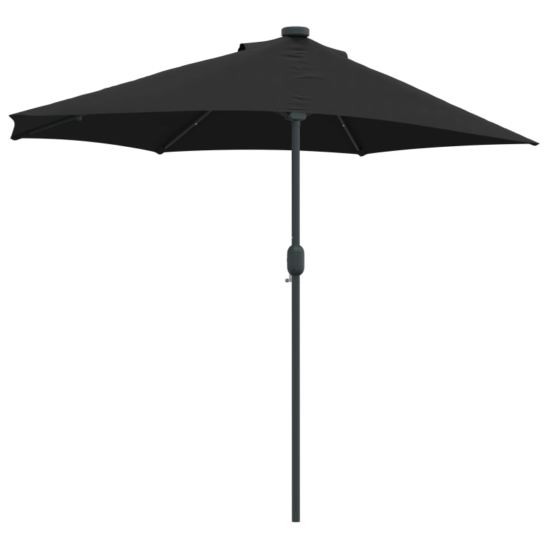 vidaXL Dārza parasols Melna 294 x 150 x 223 cm audums