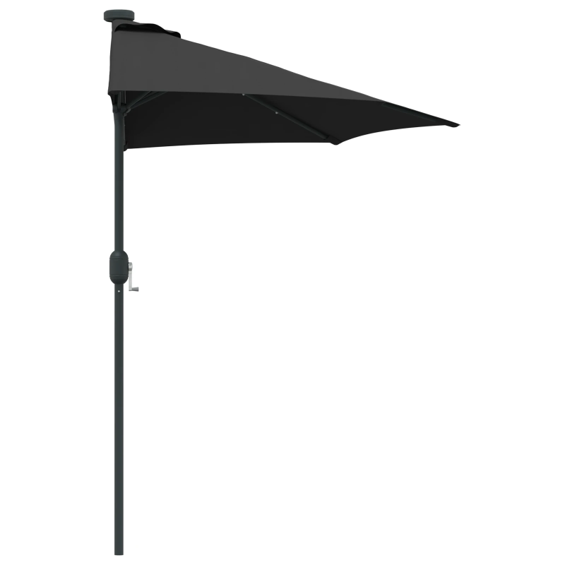 vidaXL Dārza parasols Melna 294 x 150 x 223 cm audums