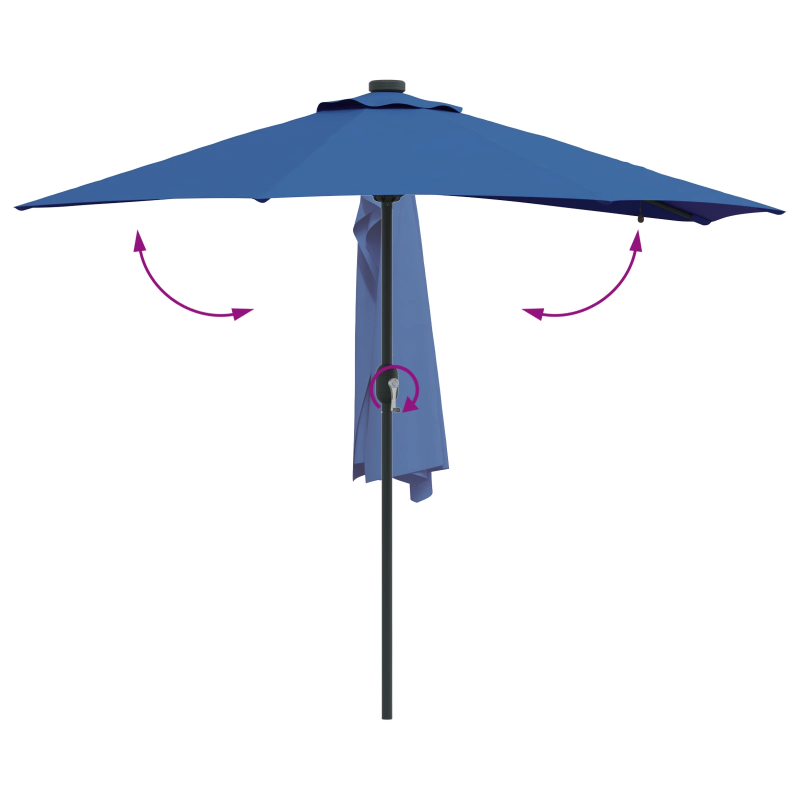 vidaXL Dārza parasols Zila 294 x 150 x 223 cm audums