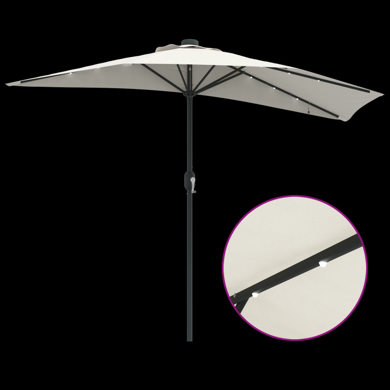 vidaXL Dārza parasols Smilšu 294 x 150 x 224 cm Poliesters un tērauds