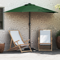 vidaXL Dārza parasols Zaļa 294 x 150 x 224 cm Poliesters un tērauds