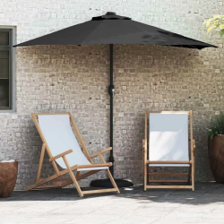 vidaXL Dārza parasols Melna 294 x 150 x 224 cm Poliesters un tērauds