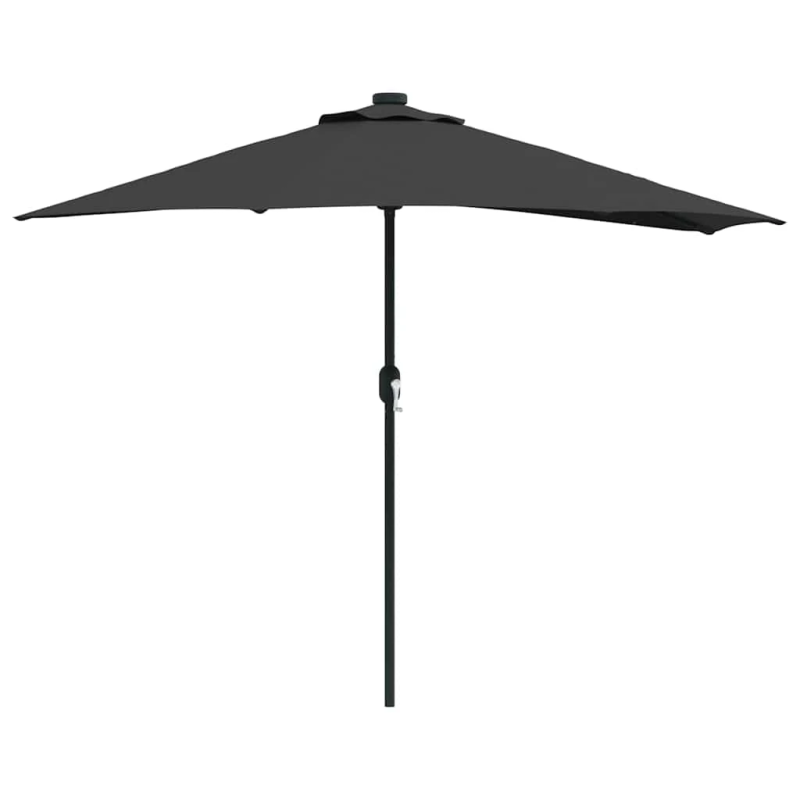 vidaXL Dārza parasols Melna 294 x 150 x 224 cm Poliesters un tērauds